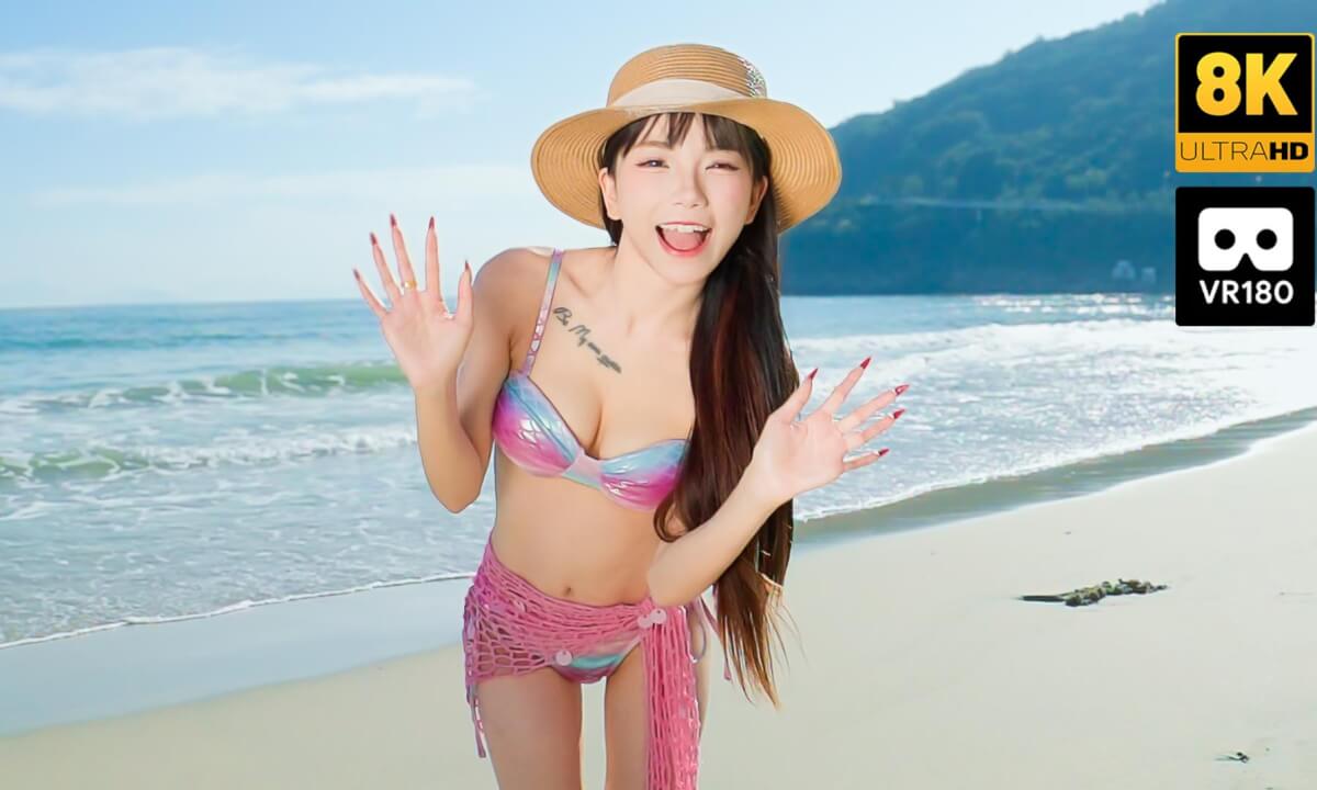 Lovely Anqi at the beach cover