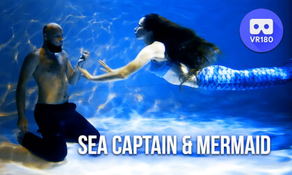 Underwater photosession with Mermaid and Sea Captain VR Video Underwater photosession with Mermaid and Sea Captain VR