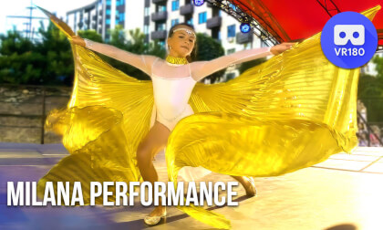 Rhythmic gymnastics performance from young Milana VR Video Rhythmic gymnastics performance from young Milana VR