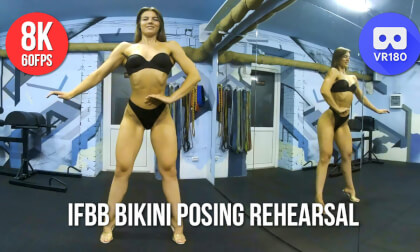 IFBB Bikini Posing Fun and Sexy Rehearsal. 8K VR Video IFBB Bikini Posing Fun and Sexy Rehearsal. 8K VR