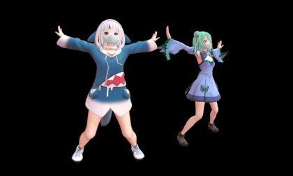 [MMD] Gura at double lariat in the black world (passthrough)