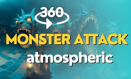 360° VR 4K Video - Monster's Attack Scene Atmospheric VR Video 360° VR 4K Video - Monster's Attack Scene Atmospheric VR