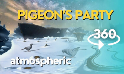 360 VR 4K Video - Pigeon's Party Atmospheric Scene 360 VR 4K Video - Pigeon's Party Atmospheric Scene