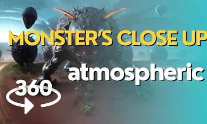360° VR 4K Video - Monster's Close Up Atmospheric Scene 360° VR 4K Video - Monster's Close Up Atmospheric Scene