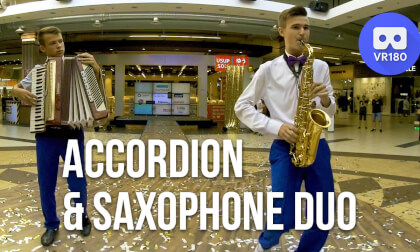 Accordion and saxophone duo VR Video Accordion and saxophone duo VR