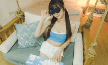 eSports girl with AR glasses VR Video eSports girl with AR glasses VR