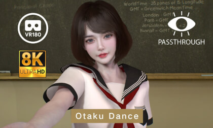 Girl In JK Uniform Otaku Dance - 8K 3D 180° VAM MMD Passthrough VR Video Girl In JK Uniform Otaku Dance - 8K 3D 180° VAM MMD Passthrough VR