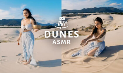 ASMR 180°✨ Relaxing Meditation at Dunes, Tibetan Bowl & Soft Spoken VR Video ASMR 180°✨ Relaxing Meditation at Dunes, Tibetan Bowl & Soft Spoken VR