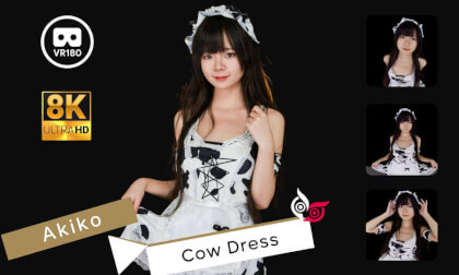 Model - Akiko Part 2 Cow Dress 3D VR180 ASMR VR Video Model - Akiko Part 2 Cow Dress 3D VR180 ASMR VR