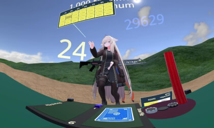 People playing blackjack in the VR universe People playing blackjack in the VR universe