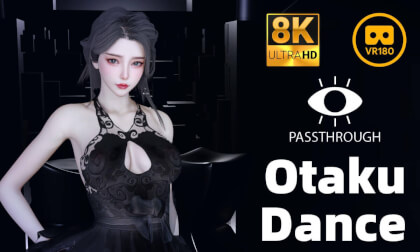 Lovely black dress lady otaku dance - 8K 3D 180° VAM MMD Passthrough VR Video Lovely black dress lady otaku dance - 8K 3D 180° VAM MMD Passthrough VR