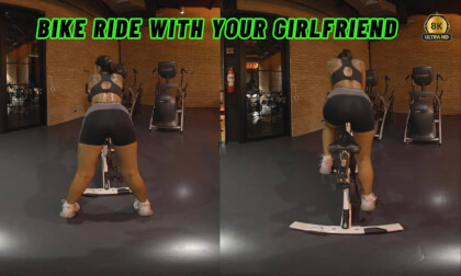 Bicycle exercise with your Asian girlfriend Bicycle exercise with your Asian girlfriend