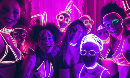 Surreal Costume Party: Glowing Lights, Light Sabers & Poi Performance by Scarlet Black in the Rain | 360° VR Experience! VR Video Surreal Costume Party: Glowing Lights, Light Sabers & Poi Performance by Scarlet Black in the Rain | 360° VR Experience! VR