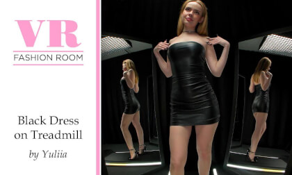 VR Fashion Room. Black Dress on the Treadmill by Yuliia VR Video VR Fashion Room. Black Dress on the Treadmill by Yuliia VR