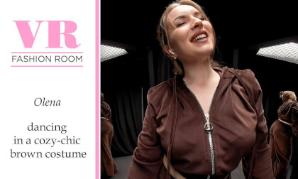Olena dancing in a brown cozy-chic costume just for you! Olena dancing in a brown cozy-chic costume just for you!