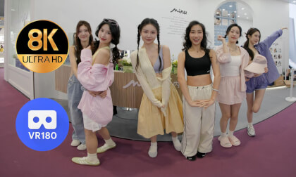 Six girls dressed in youthful style VR Video Six girls dressed in youthful style VR