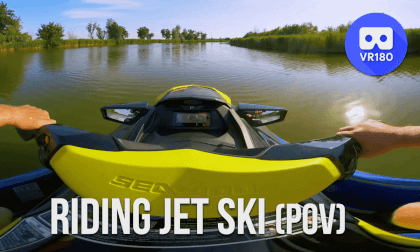 Riding jet ski on the Dnipro River VR Video Riding jet ski on the Dnipro River VR
