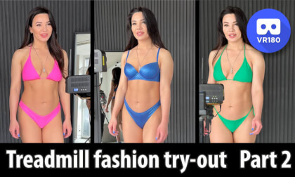Treadmill fashion try-out. Part 2 (SWIMWEAR) VR Video Treadmill fashion try-out. Part 2 (SWIMWEAR) VR