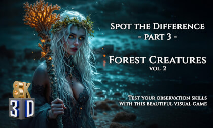 🧐 Spot the difference game - 🧝 Beautiful Forest Creatures 🌲 8K 3D Spatial video 🧐 Spot the difference game - 🧝 Beautiful Forest Creatures 🌲 8K 3D Spatial video