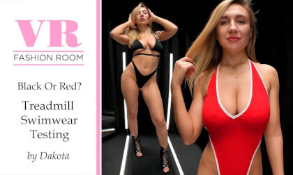 Black Or Red? Treadmill  Swimwear Testing VR Video Black Or Red? Treadmill  Swimwear Testing VR