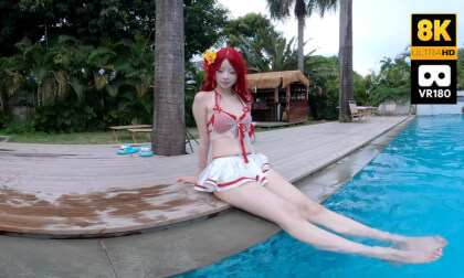 Villa swimming pool cos shooting VR Video Villa swimming pool cos shooting VR