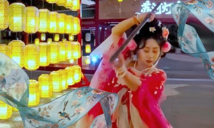 ancient-style dance, Suhe River Lantern Festival ancient-style dance, Suhe River Lantern Festival