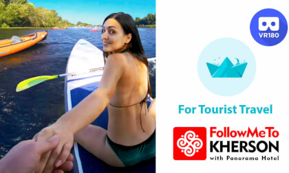 Follow Me To Kherson. Kayaks and SUP boards on the Dnipro river VR Video Follow Me To Kherson. Kayaks and SUP boards on the Dnipro river VR