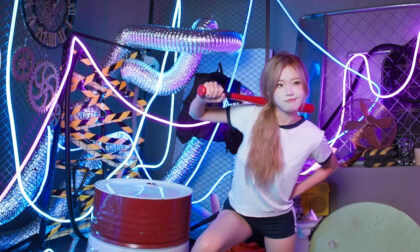 A beautiful little girl dressed in a gymnastics uniform in 8k vr180 (3) A beautiful little girl dressed in a gymnastics uniform in 8k vr180 (3)