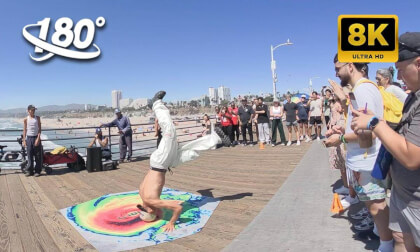 street performance by the beach VR Video street performance by the beach VR