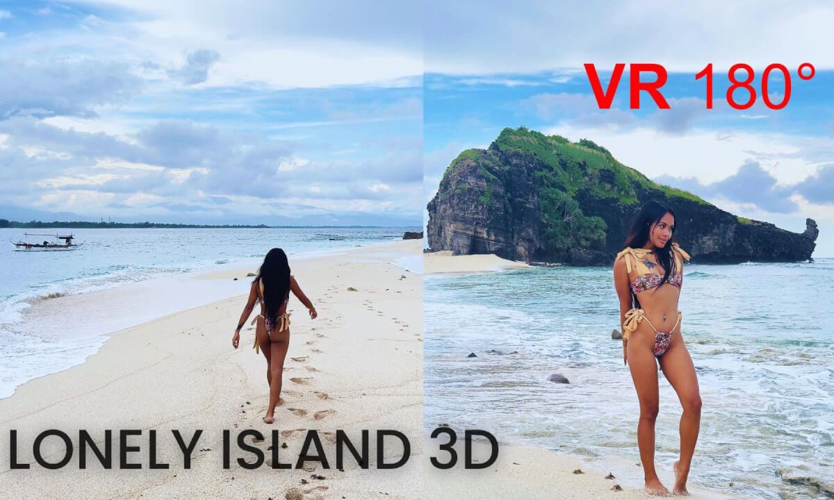 POV 3D: Hidden Zambales Gem Capones Island during storm with Asian Girl Philippines VR180 cover