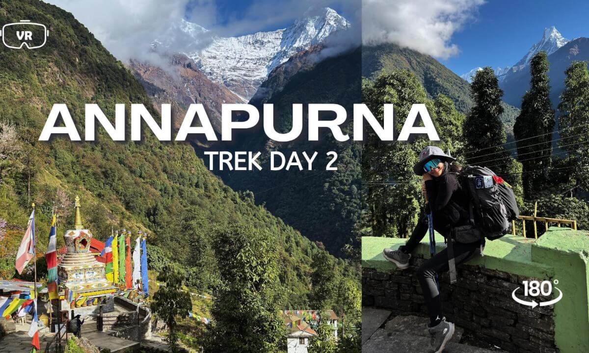 I Opened My Door And Saw THIS View – Annapurna In VR180 8K Day 2 Trekking ABC Nepal cover
