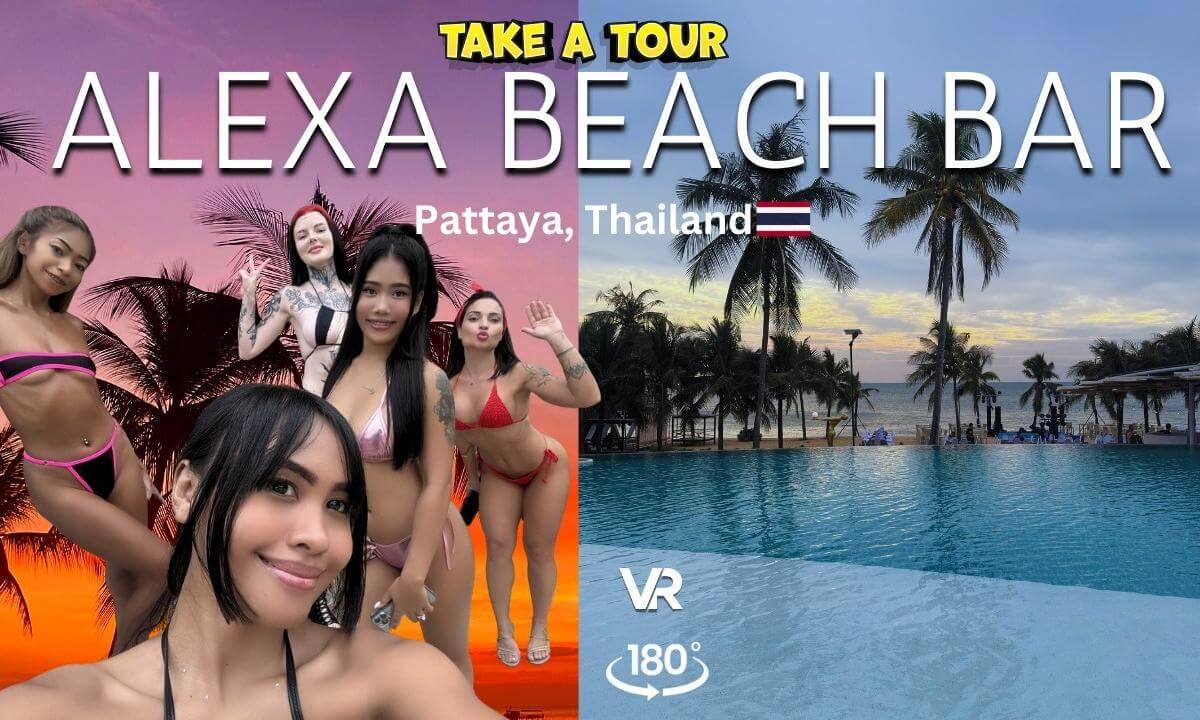 Alexa Beach Bar Pattaya Walkthrough | VR180 8K 3D (Pool • DJ • Sunset) Thailand cover