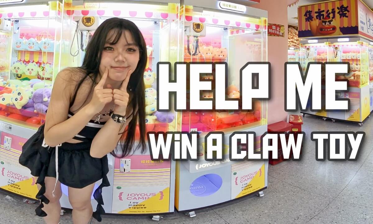 Come help me catch a claw machine toy! cover