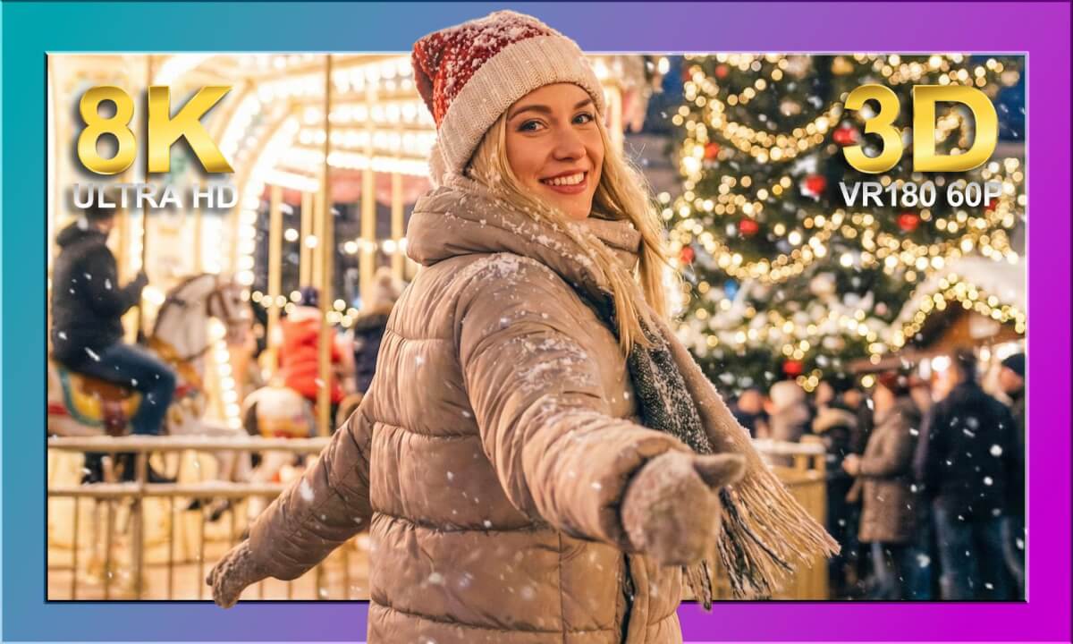 POV Christmas Snow RAVE: A Snowy Holiday Girl Immersed in Falling Snow cover