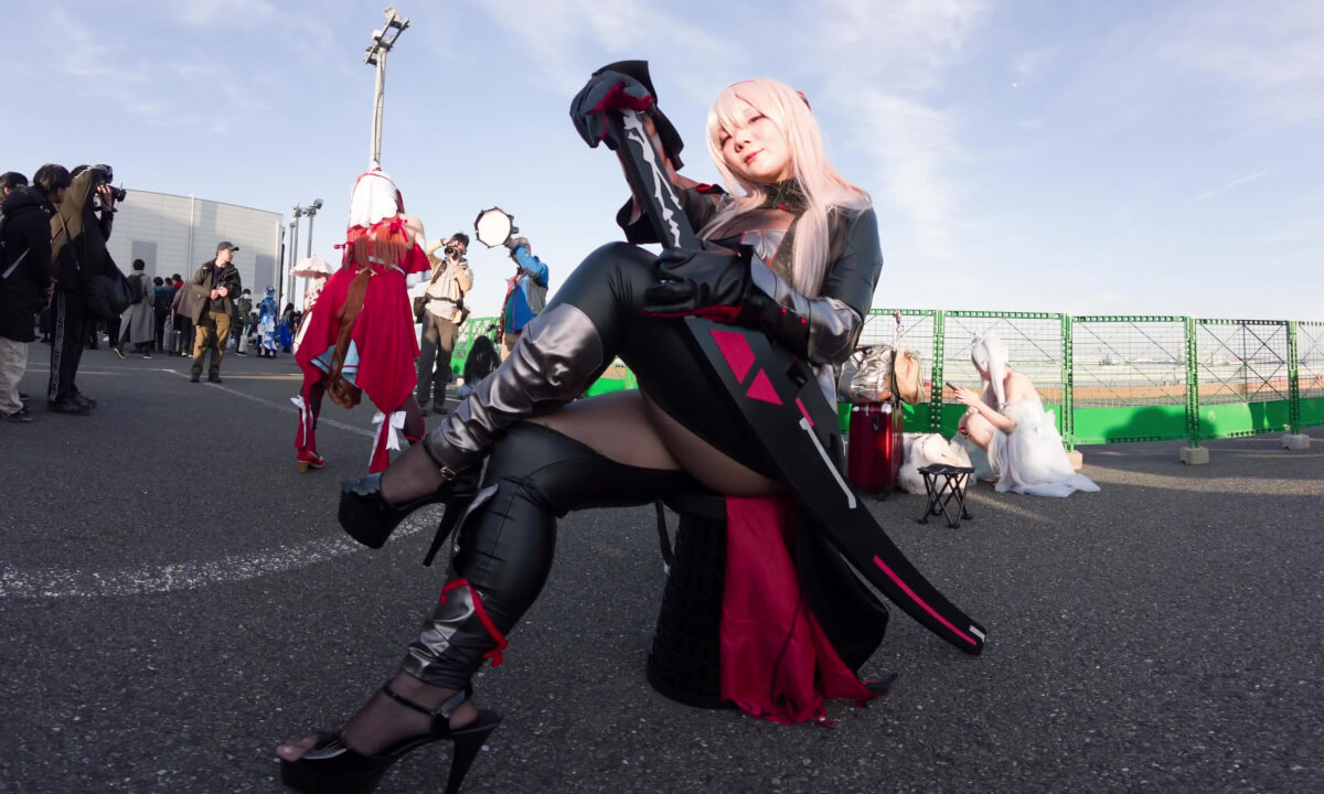 Nikke black shadow cosplay slide show at comiket 2025 winter cover