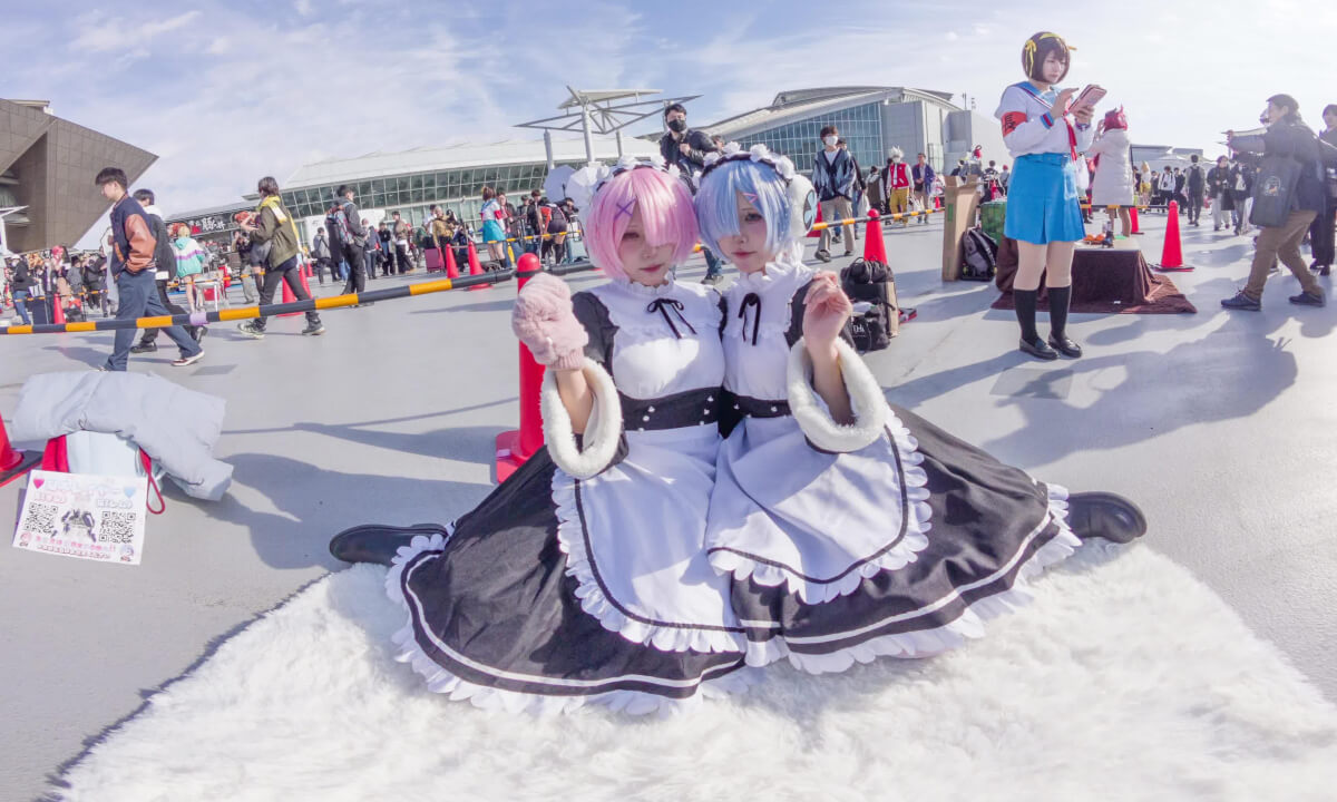 Rem and Ram  Re:Zero cosplay slide show at comiket 2025 winter cover